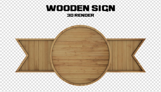 Wooden sign 3D Render