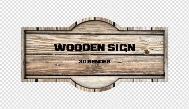 Wooden sign 3D Render