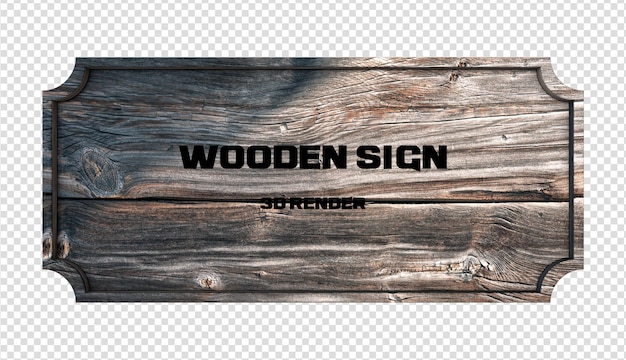 Wooden sign 3D Render