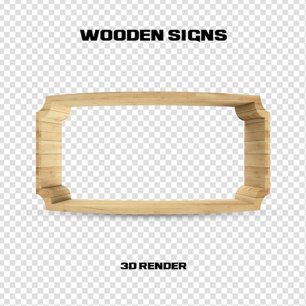 Wooden sign 3d render