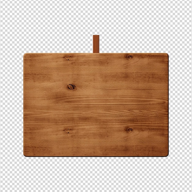 Wooden Signage Board Isolated on Transparent Background