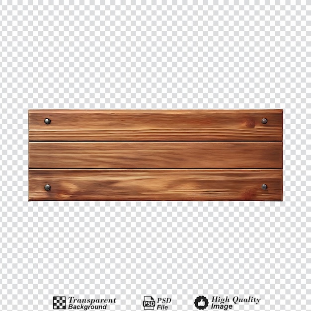 wooden signboard mockup isolated on transparent background