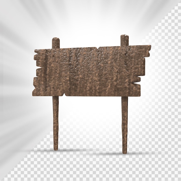 Wooden signs 3D Render