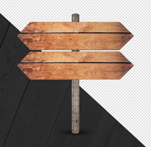 Wooden singboard hanging 3d render