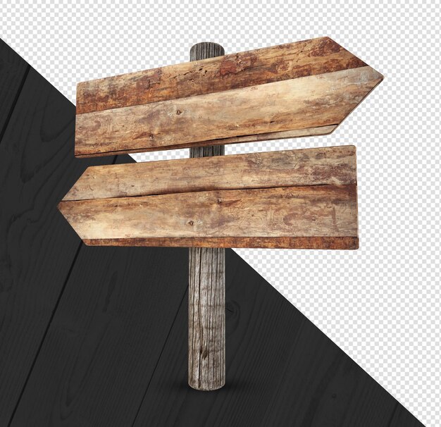 Wooden singboard hanging 3d render