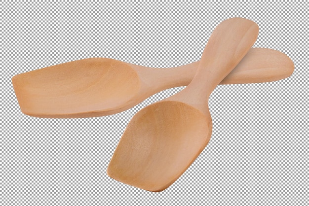 Wooden spoon isolated on a transparent background