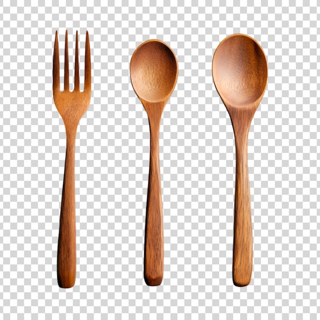 PSD wooden spoon on a transparent background