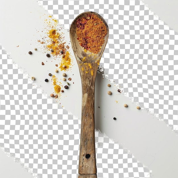 PSD a wooden spoon with food on it and a spoon with a crumbs on it