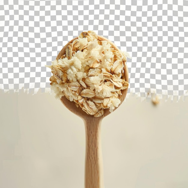 a wooden spoon with oats and a wooden spoon with a background of a grungy texture