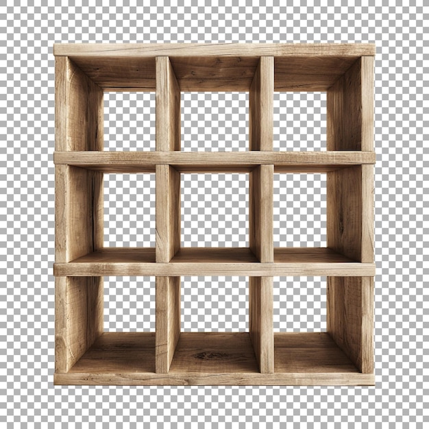 Wooden Square Rack on Transparent Background Ai Generated