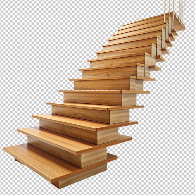 Wooden staircase transparent background