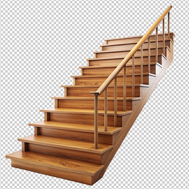 PSD wooden staircase transparent background