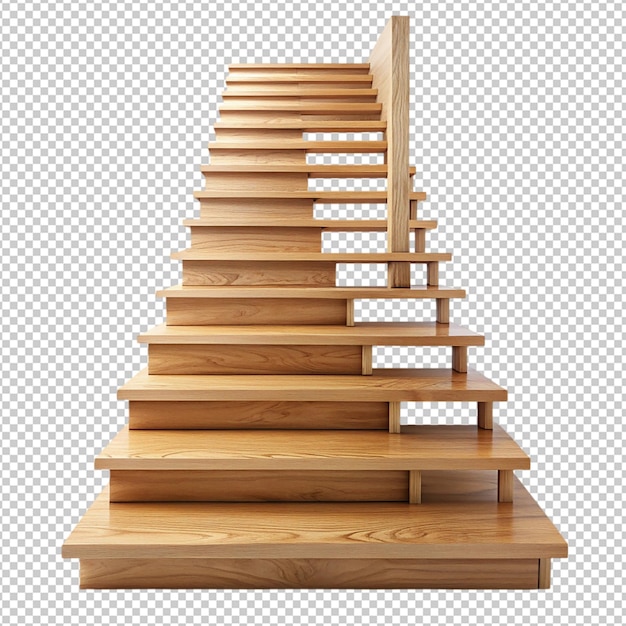 PSD wooden staircase transparent background