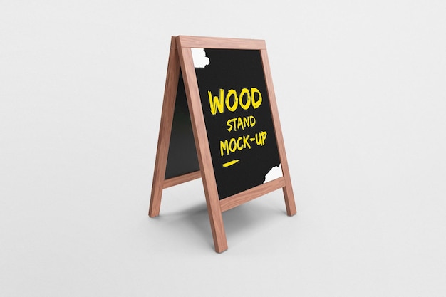 PSD wooden stand mockup template design psd