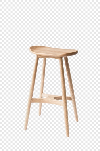 PSD wooden stool on a white background