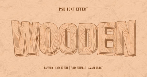 Wooden style text effect