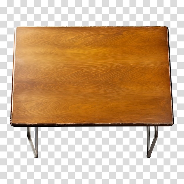 Wooden table isolated on transparent background PNG PSD