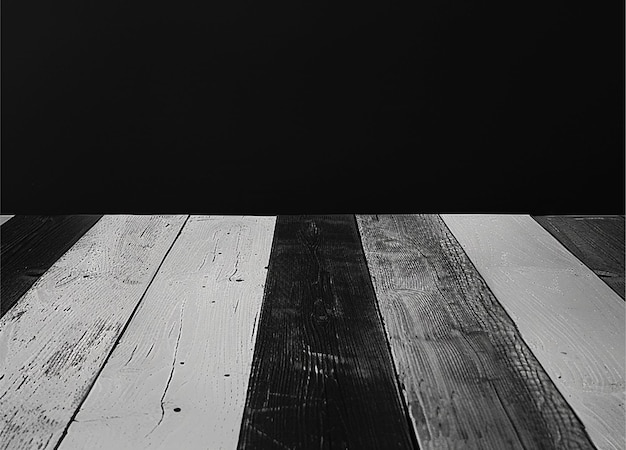 PSD a wooden table with a black background with a dark background