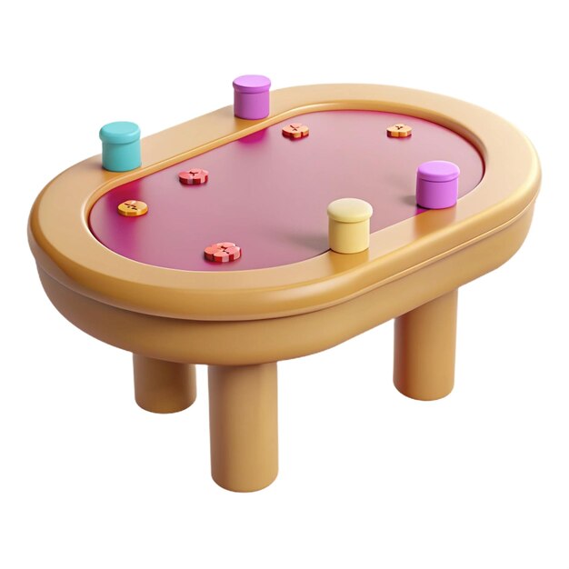 PSD a wooden table with a game and the number 4 on it