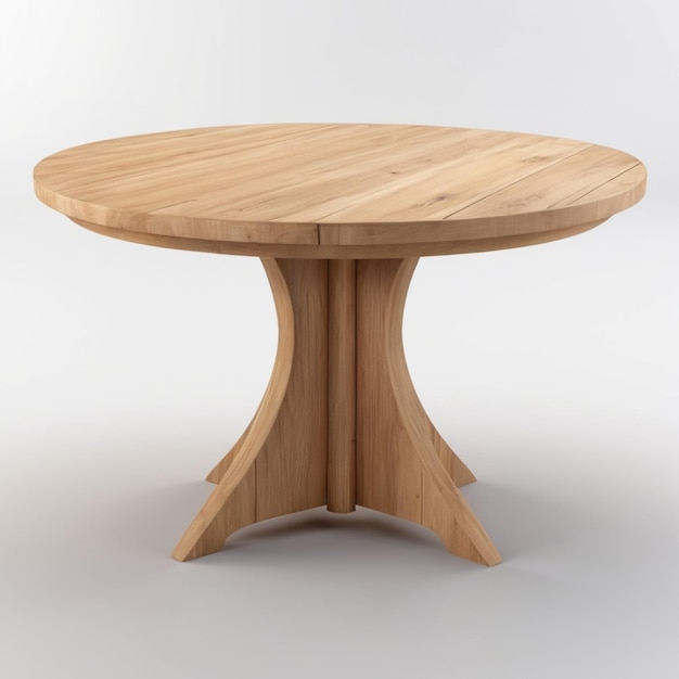 PSD a wooden table with a round top that says no on it