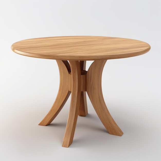 PSD a wooden table with a round top that says no on it