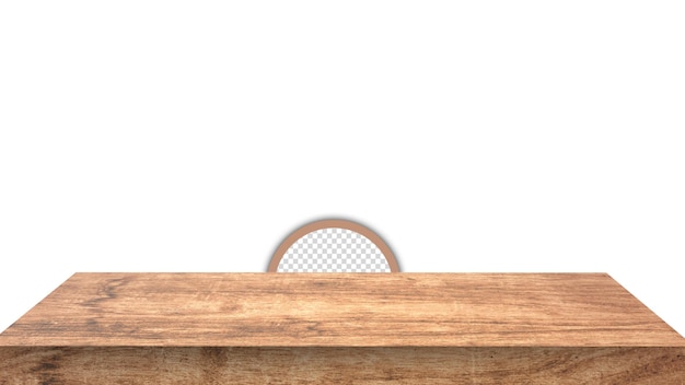 A wooden table with transparent background