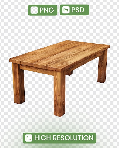 A wooden table with a white background