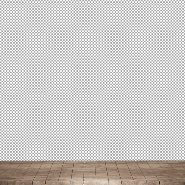 Wooden table wood table top front view 3d render isolated