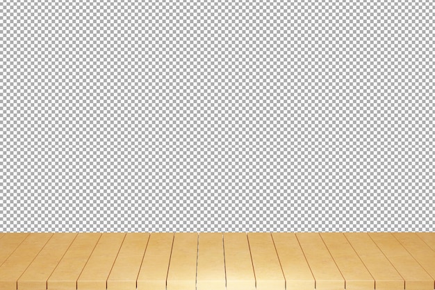 Wooden table wood table top front view 3d render isolated