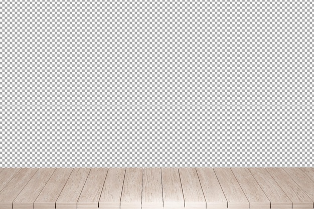 Wooden table wood table top front view 3d render isolated