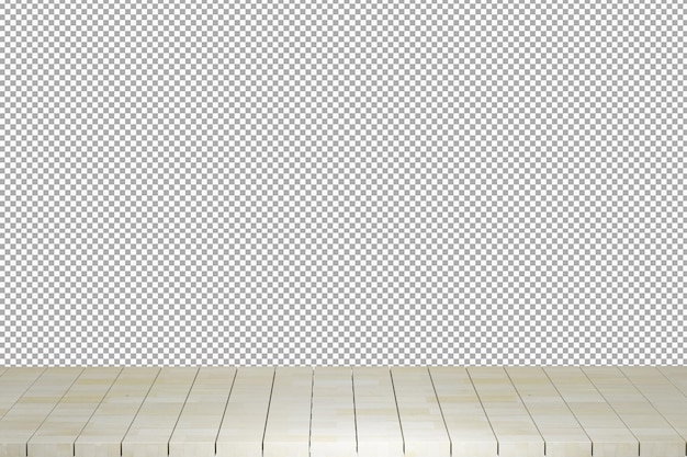 Wooden table wood table top front view 3d render isolated