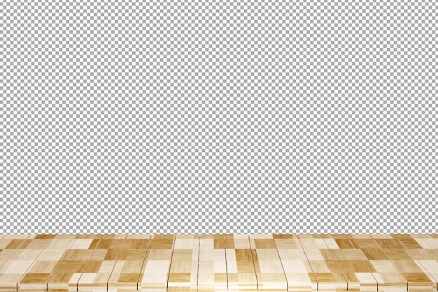 Wooden table wood table top front view 3d render isolated