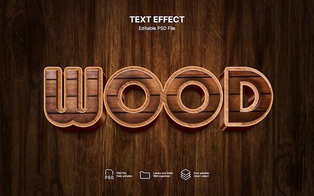 Wooden text effect