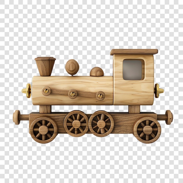 a wooden toy train with a wooden train on the front and the front has a wooden train on the front