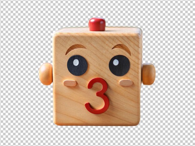 wooden toy with a face