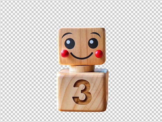 wooden toy with a face