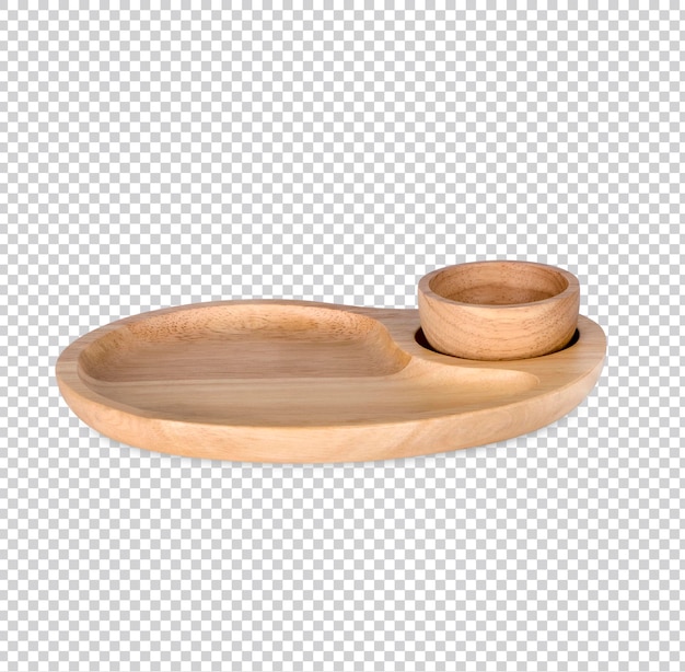 Wooden tray and wooden cup isolated Premium PSD