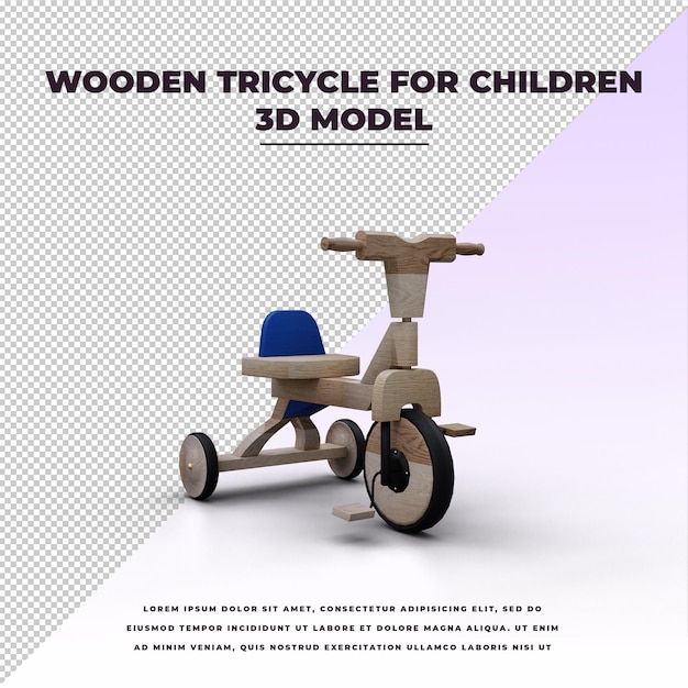 Wooden tricycle for children