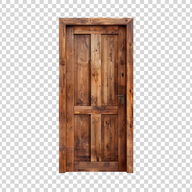 PSD wooden vintage door on transparent background