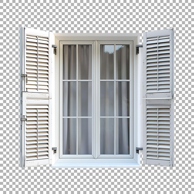 PSD wooden vintage window on transparent background ai generated