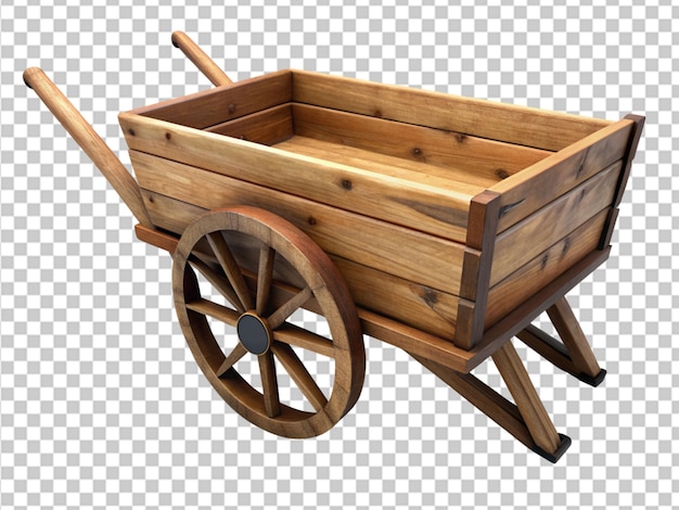 PSD wooden wheel cart