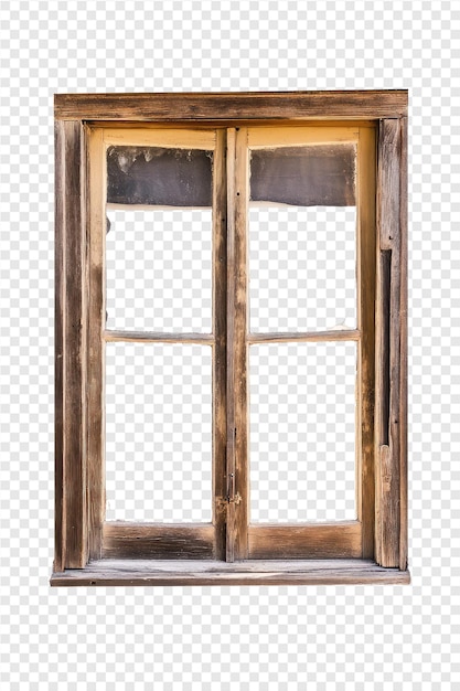 a wooden window frame with a glass window that has the number 1 on it