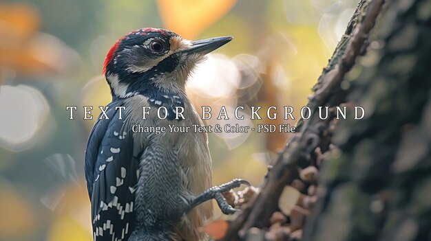 PSD woodpecker perched on a tree