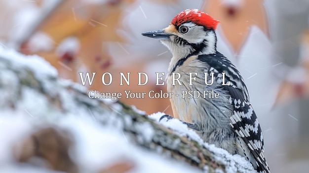 PSD woodpecker in winter wonderland