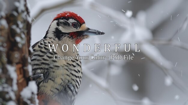 PSD woodpecker in winter wonderland