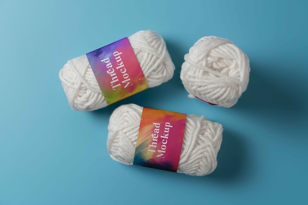 PSD wool of thread packaging mockup