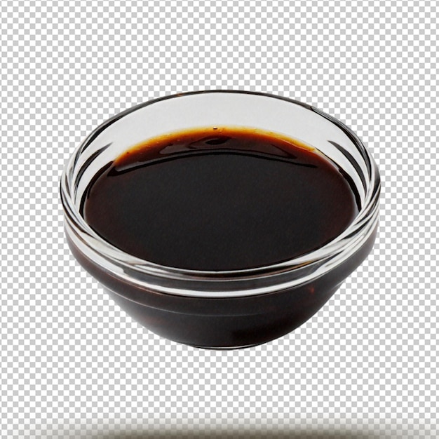 Worcestershire Sauce in a bowl isolated on transparent background