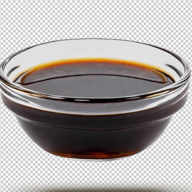 Worcestershire Sauce in a bowl isolated on transparent background