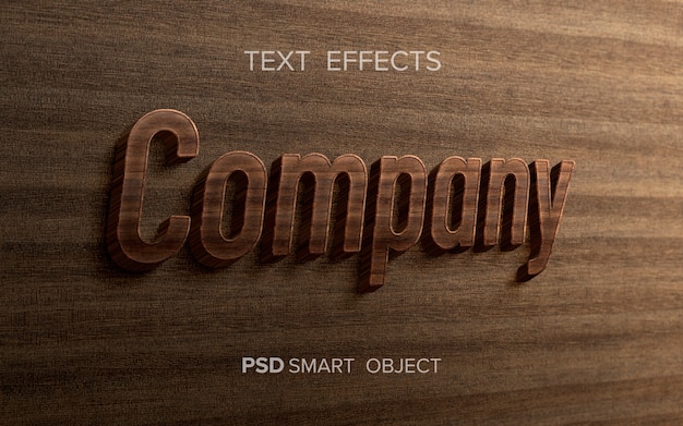 Word with wooden text effect