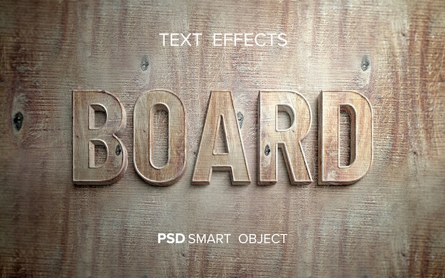 PSD word with wooden text effect